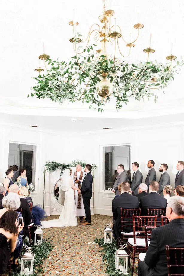 Greenery wedding ceremony decorations - Lieb Photographic