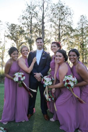 Long purple bridesmaid dresses - Tab McCausland Photography