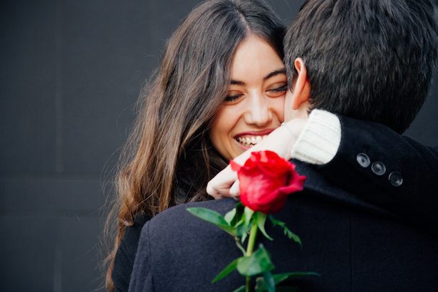 wedding proposal - beautiful and happy young woman in love