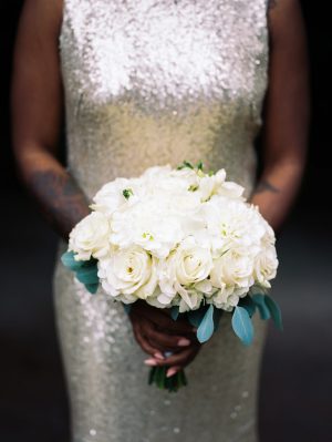 White roses bridesmaid bouquet - Alexandra Knight Photography