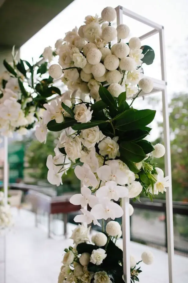 White wedding flowers and greenery - Photography: Prue Franzman