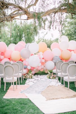 Wedding balloon backdrop - Allie Lindsey Photography