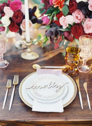 Creative Wedding Place Setting Idea 002. All You Need Is Love Events - Caroline Tran Photography