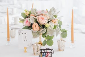 Elegant lowe wedding centerpiece with candles - Rachel Figueroa Photography