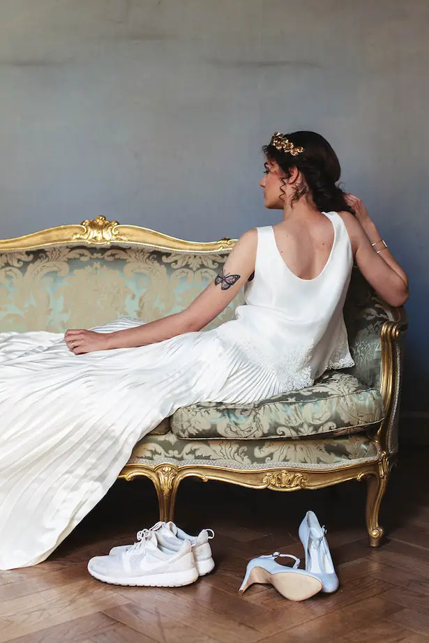 Greek Meet Modern Wedding shoes - Photography: Miriam Callegari