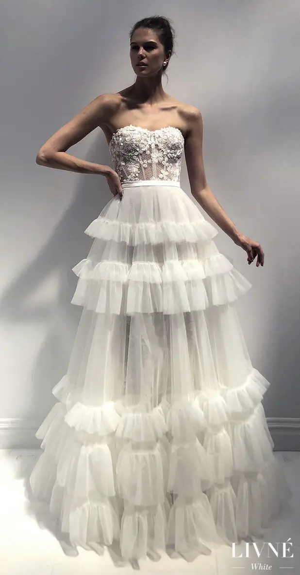 Livné White 2019 Wedding Dress - Eden Bridal Collection -JEAN AND LUNA SKIRT