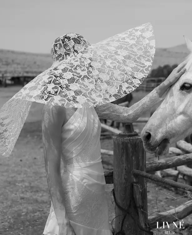 Livné White 2019 Wedding Dress - Eden Bridal Collection - Mandy hat x Sophia gown