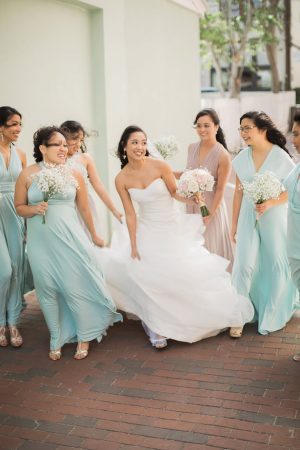 Mismatched Long pastel bridesmaid dresses - Brooke Images