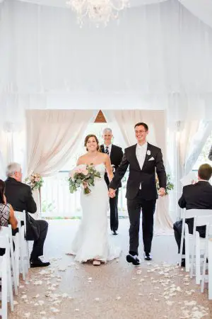 White drapery wedding ceremony decor - Rachel Figueroa Photography