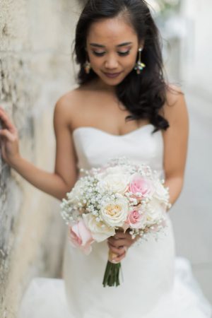 romantic wedding bouquet with roses - Brooke Images