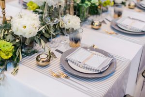 Greenery Wedding Tablescape Menu Plate Setting - Nora Photography