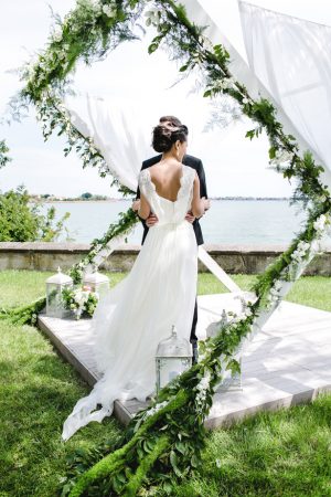 Modern Wedding Greenery Arch - Nora Photography