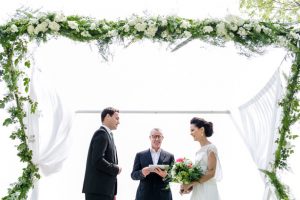 Modern Wedding Greenery Arch - Nora Photography