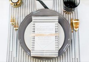 Modern lux wedding place setting - Nora Photography