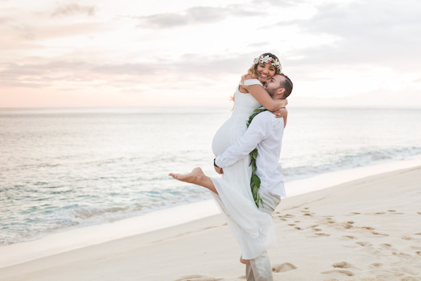 Romantic wedding photo - beach destination wedding Hawaii - Karma Hill Photography
