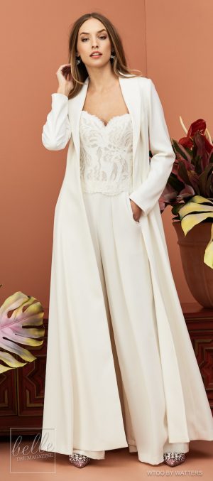 Wtoo by Watters Wedding Dress Collection Fall 2018 - Pantsuit and cape