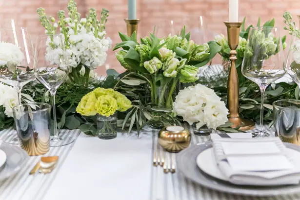 greenery wedding table details - Nora Photography