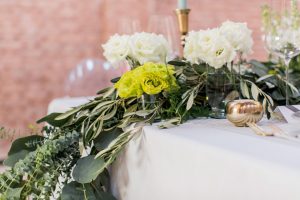 greenery wedding table garland - Nora Photography