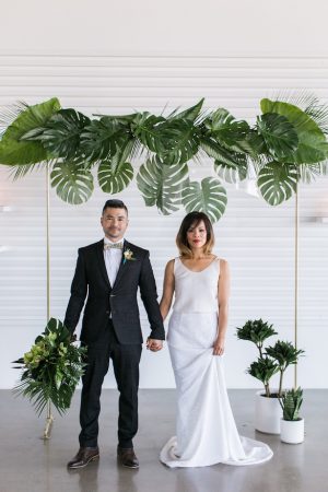 Contemporary Tropical Wedding Arch - J Wiley Photography
