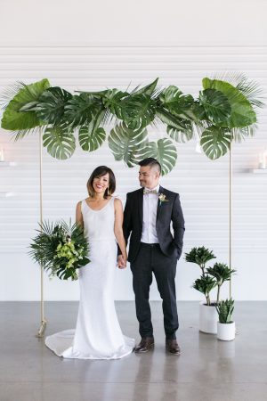 Contemporary Tropical Wedding Arch - J Wiley Photography