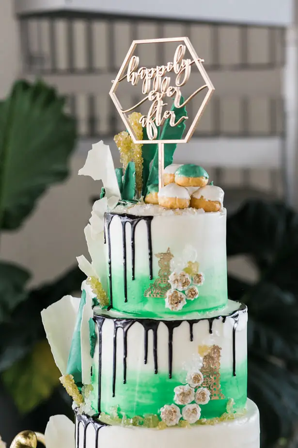 Dripping Modern Wedding Cake - J Wiley Photography