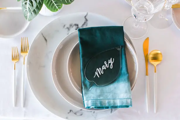 Teal Modern Place Setting - J Wiley Photography