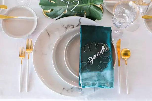 Teal Tropical Modern Place Setting - J Wiley Photography