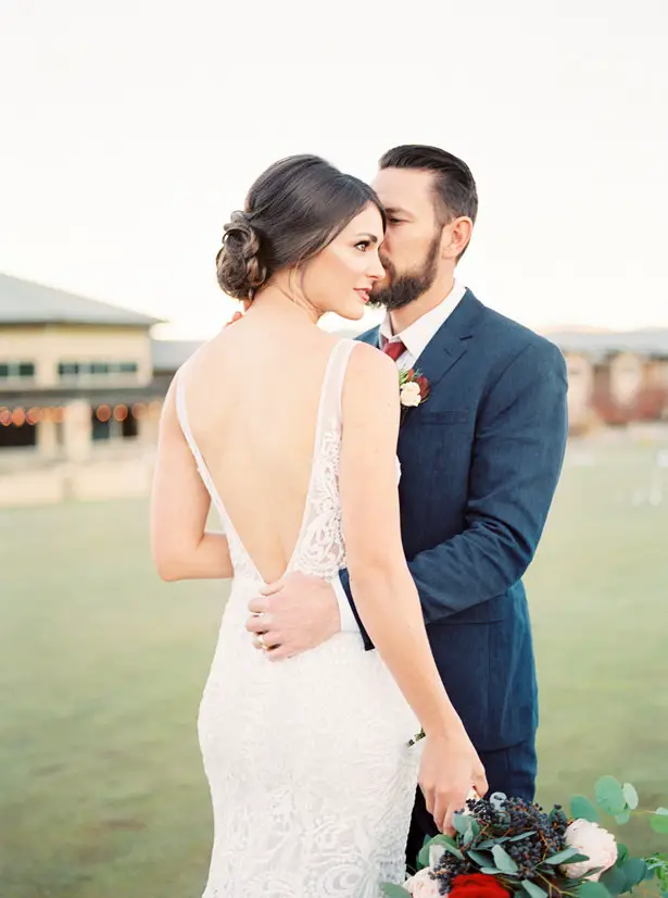 plunging v back lace wedding dress - Mandy Ford Photography