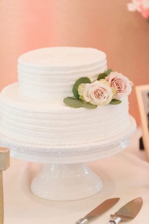 2 tier White Wedding Cake - Alisha Marie Photography