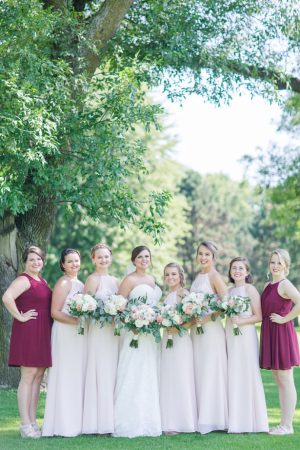 Blush Long Bridesmaid Dresses - Alisha Marie Photography