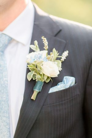 dusty Blue Wedding boutonniere - Idalia Photography