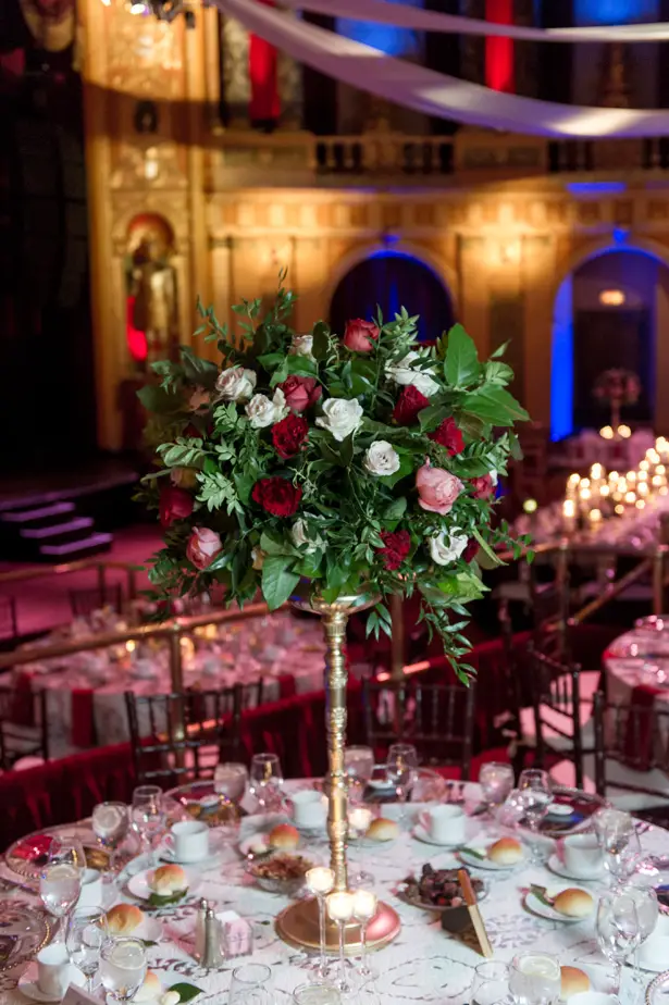 Elegant Tall Wedding Table Centerpiece - Jean Smith Photography
