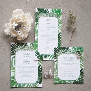 Green Accent Wedding Invitation - Alicia Campbell Photography