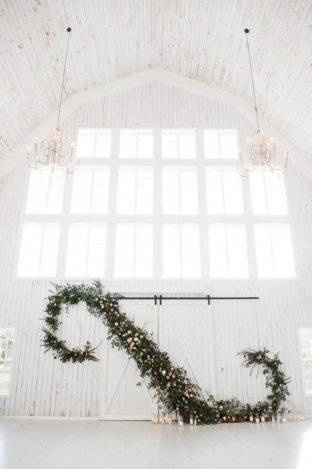 Huge Greenery Wedding Garland With Roses - Tina Joiner Photography