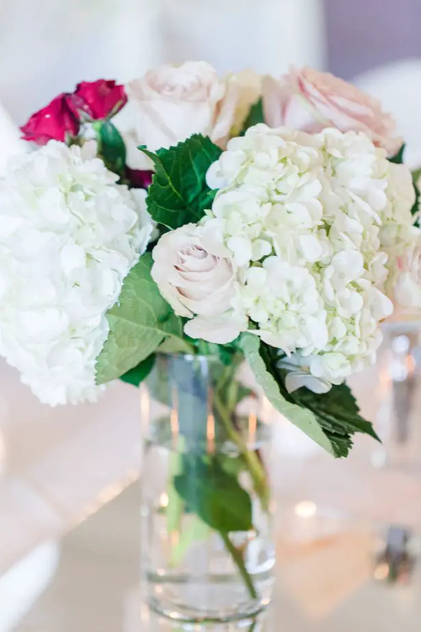 Hydrangea Wedding Table Centerpiece - Alisha Marie Photography