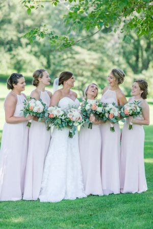 Long Blush Bridesmaid Dresses - Alisha Marie Photography