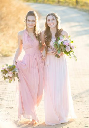 Long blush bridesmaid dresses- Janita Mestre Photography