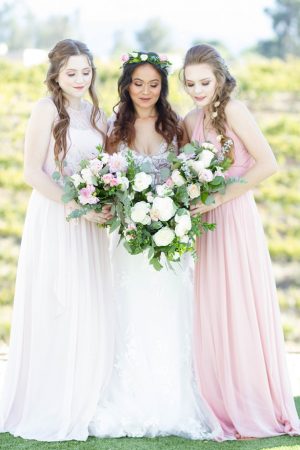 Long blush bridesmaid dresses - Janita Mestre Photography