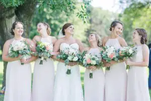 Matching Blush Bridesmaid Dresses - Alisha Marie Photography