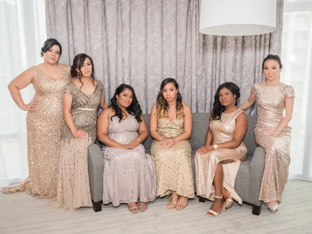 Mismatched metallic long bridesmaid dresses - Flashy Mama Photography