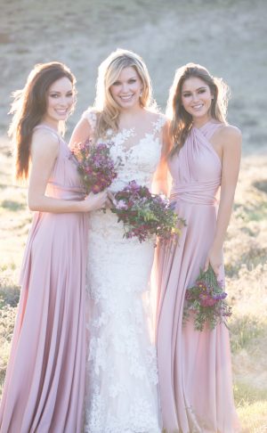 The Secrets Of Successful Mismatched Bridesmaid Dresses with Allure Bridals | Long light pink bridesmaids gowns