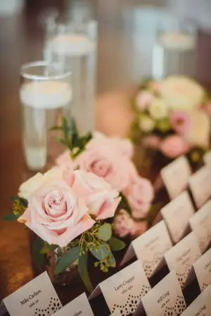 Pink rose wedding centerpiece- Dani Leigh Photography