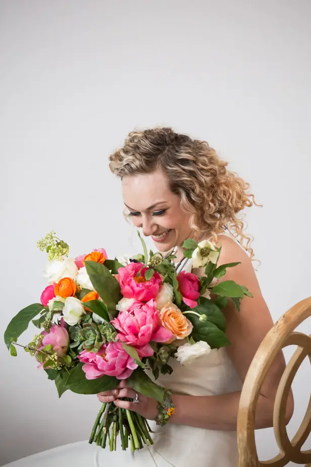 Colorful peony wedding bouquet - OANA FOTO