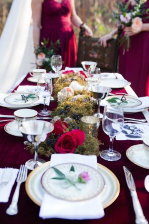 Berry Tone Wedding Tablescape - Marina Claire and Company
