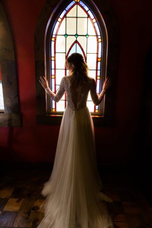 Lace Back Wedding Dress - Marina Claire and Company