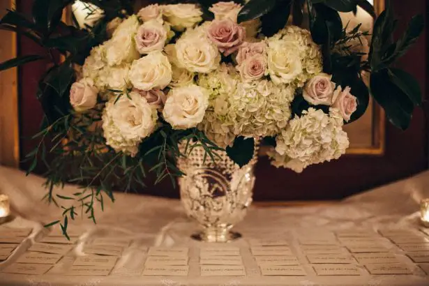 White Hydrangea and Garden Rose Wedding Flowers - Myrtle And Marjoram Photography