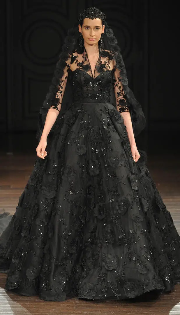 Add Drama to your Bridal Look with These Edgy Black Wedding Dresses