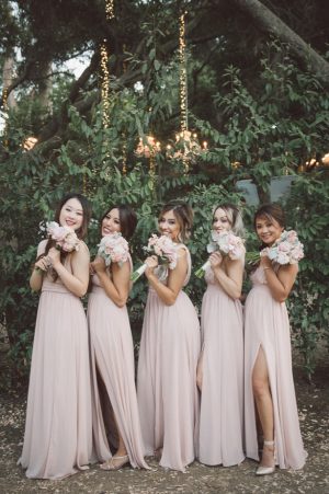 Blush Bridesmaid Bouquets - Yunis Chen Photography