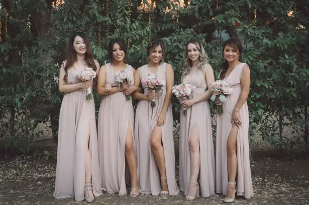 Blush Bridesmaids Dresses - Yunis Chen Photography