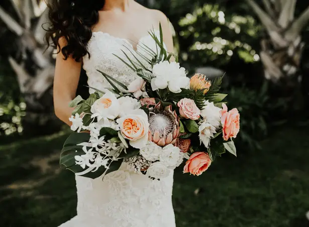 Boho Tropical Wedding Bouquet - Amy Lynn Photography